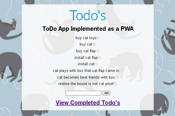 Screenshot of the PWA ToDo App