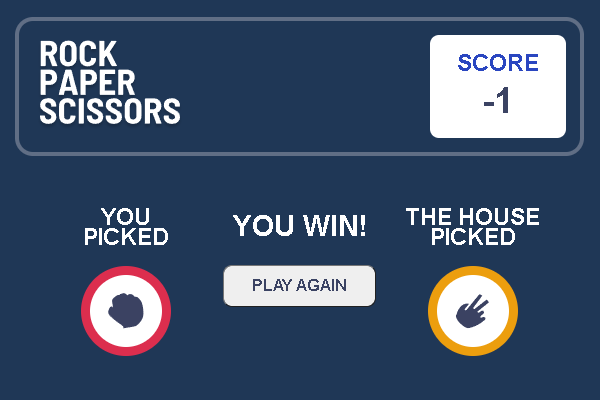 Screenshot of the Rock Paper Scissors Game